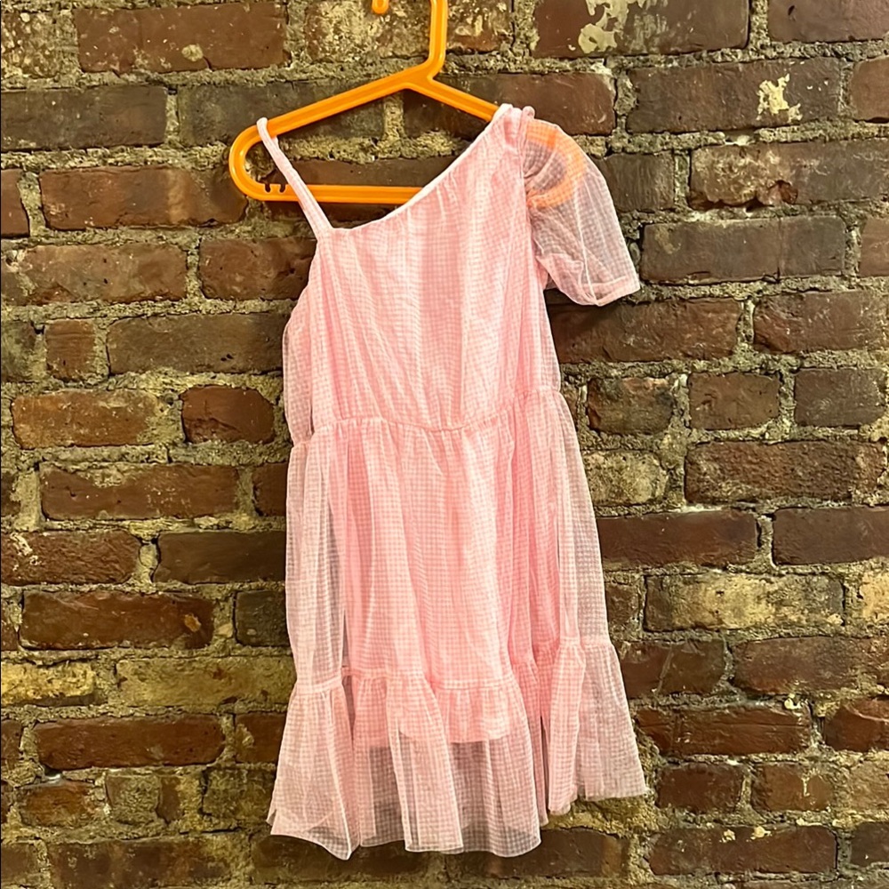 Zara Pink Ruffled One Shoulder Sundress